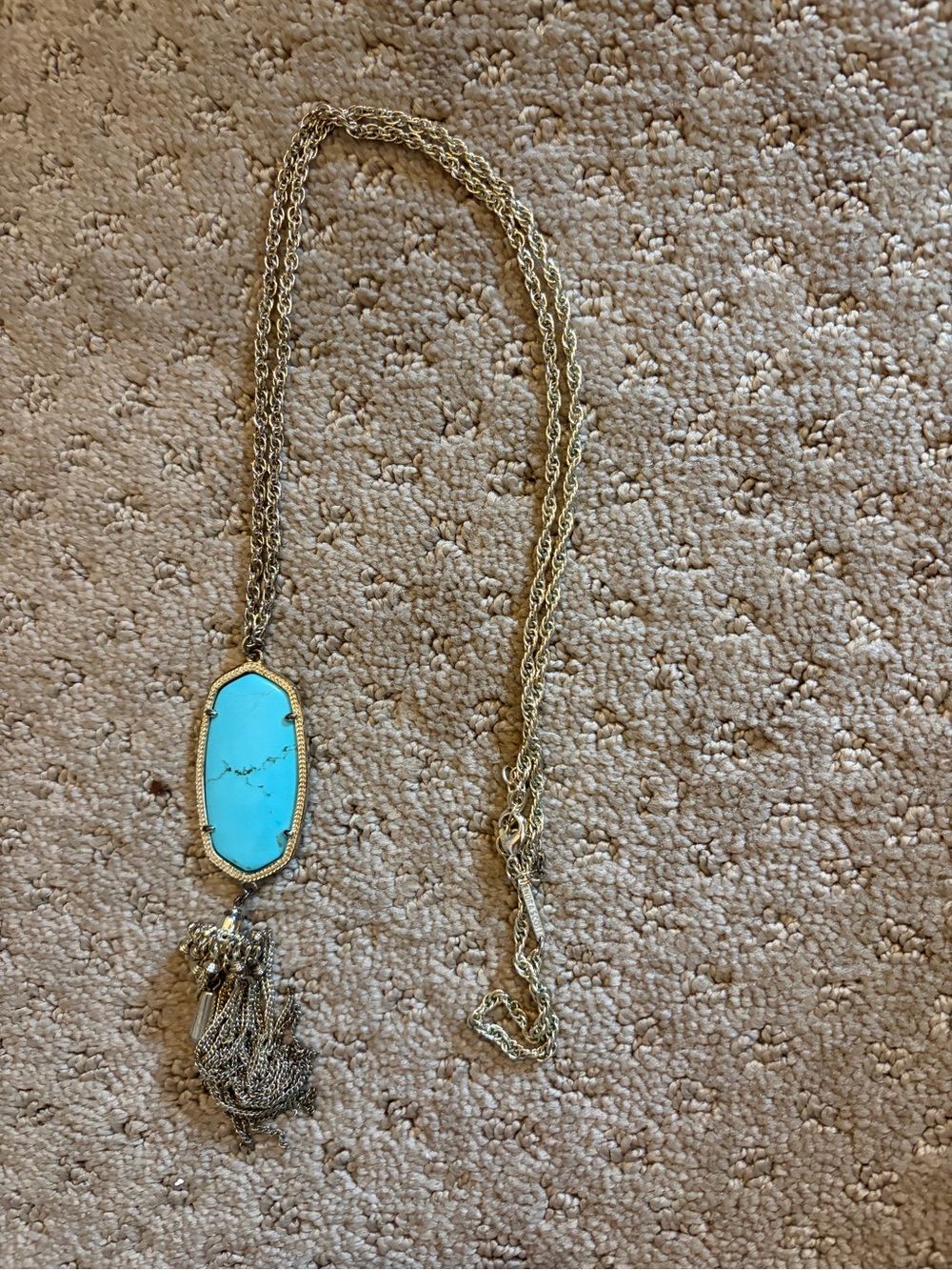 Kendra Scott Turquoise Pendant Tassel Necklace